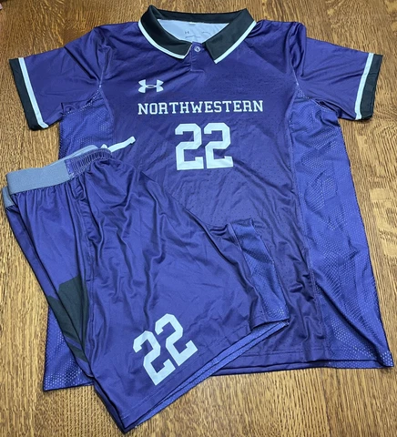 Under Armour Northwestern Wildcats Mens Soccer Jersey & Shorts Size L NWOT Cover