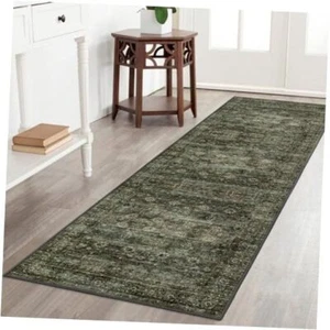 Washable Rug Runners for Hallways Non Slip,2'6"x8' Fall Kitchen 2' x 8' Green - Picture 1 of 7