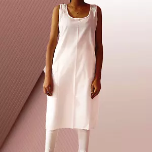 Cotton Inner Slips Women Long Full Camisole for Sheer Kurtis Dress White Vest - Picture 1 of 9