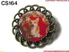 steampunk pin brooch badge royalty regal Queen Elizabeth corgi  #CS164-66