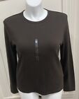 NWT Women's XS Sonoma Life + Style Long Sleeve Solid Crew Neck T-Shirt
