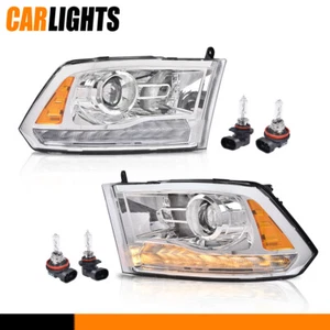 Chrome Projector Headlights w/ LED DRL Fit For 2013-18 Dodge Ram 1500 2500 3500 - Picture 1 of 10