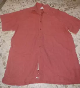 Ron Chereskin "Washable Linen" Men's Button-Up Shirt XL Orange - Picture 1 of 3