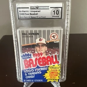 1989 FLEER VIOLONCELLO PACK BILL RIPKEN FF ERRORE SULLA MASSIMA AUTORITÀ GLOBALE 10 IMMACOLATO - Foto 1 di 5