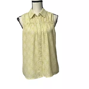 Pleione ärmelloses geknöpftes Shirt, zitronengelber Bogen Deko, Gr. XS - Bild 1 von 10