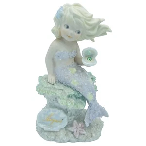 Enesco Coral Kingdom Mermaid August Birthday Faux Peridot Gem Figurine 137391 - Picture 1 of 7
