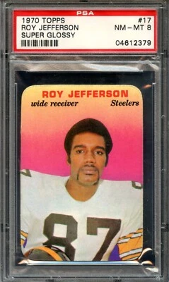 1970 Topps Super Glossy #17 Roy Jefferson PSA 8 Tough Pittsburgh Steelers 2379 - Image 1 of 2