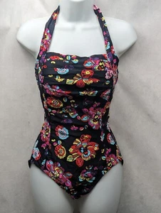 NEW Women's Swimsuit One Piece Floral Halter Top Nylon - Have At It Apparel - Picture 1 of 8