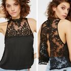 Free People lace open back top blouse