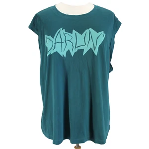 Torrid Knit Tank Top Womens Size 6 6X Teal Sleeveless Relaxed Fit Cotton Darlin - Picture 1 of 7