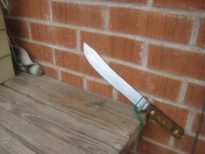 1940 Vintage 10" Blade ** UNMARKED ONTARIO *** Carbon Butcher Knife USA - Picture 1 of 9