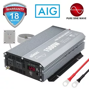 GIANDEL Inverter di potenza 1500W onda sinusoidale pura DC 12V a AC 110V 120V con doppia corrente alternata - Foto 1 di 8