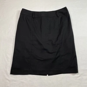 Axcess Womens Skirt sz 14 Black Stretch Lined Knee Length Flat Front A Line - Picture 1 of 22