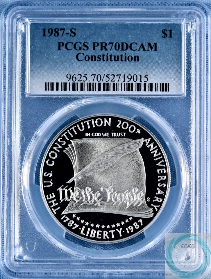 1987-S Proof Constitution Bicentennial Commemorative Silver Dollar PCGS PR70DCAM - Image 1 of 4