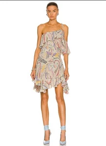 ETRO Short Paisley Green Multicolor Slip Dress XS Reg $1841 NWT - Picture 1 of 6
