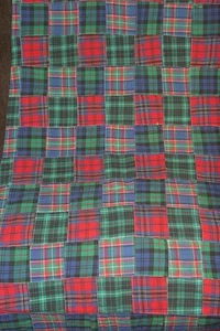 VTG Cotton True Patchwork Fabric Tartan Plaid 5y X 44" - Picture 1 of 4