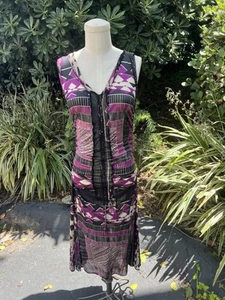 Maxi Vestido Jean Paul Gaultier Malla Seda Pequeño Fuzzi Vintage Años 90 Italia - Imagen 1 de 4