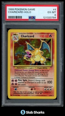1999 POKEMON BASE SET UNLIMITED #4/102 CHARIZARD RARE HOLO PSA 6 - Image 1 of 4