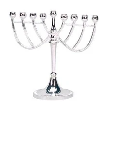 JUDAICA COLLECTIBLE JEWISH CHANUKAH HANUKAH TRADITIONAL SLVR NON-TARNISH MENORAH - Picture 1 of 1