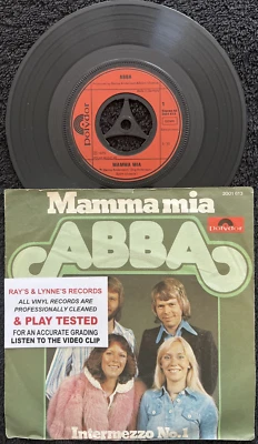 ABBA - Mamma Mia / Intermezzo 7'' Vinyl IMPORT 1975 CLEANED/TESTED EX/VG+ VIDEO - Image 1 of 4