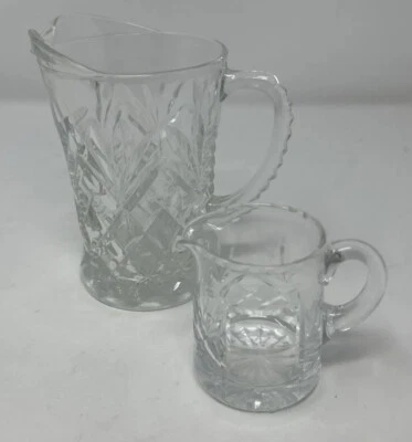 VIDRIO CREMA Y CORTE LECHE VINTAGE 2,75 in H y 4,75 H Foto 1 de 4