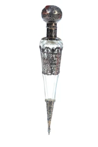 Viktorianische Parfümflasche aus Kristall & Silber - Bild 1 von 10