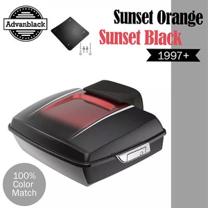 Paquete de viaje picado Rushmore naranja/atardecer negro paquete Sunset para 97+ Harley/Softail - Imagen 1 de 13