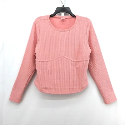 No Boundaries Shirt Womens Size XXL Pink Ribbed Long Sleeve Pullover Top - Image 1 of 4