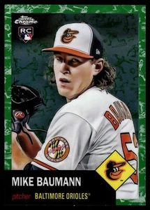 2022 Topps Chrome Platinum Anniversary MIKE BAUMANN GREEN TOILE REFRACTOR /99 RC - Picture 1 of 2