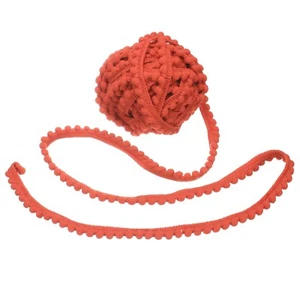 8.5 Yards Pom Pom Trim Ribbon, 0.5" Wide Watermelon Red Ball Fringe Trim for DIY - Picture 1 of 7