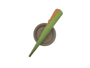 Green Brown Kimono Fabric Hair Clip, Long Upcycled 130mm Metal Hair Accessory - Picture 1 of 12