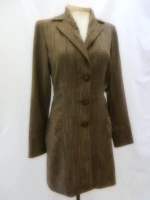 NWT $395 size 2 ETCETERA VINTAGE PINSTRIPE LONG FITTED TOPPER JACKET COAT - Image 1 of 4