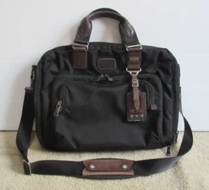 Tumi Yuma Alpha Bravo 22631HKH Negro/Marrón Delgado Maletín Bolso Mensajero - Imagen 1 de 12