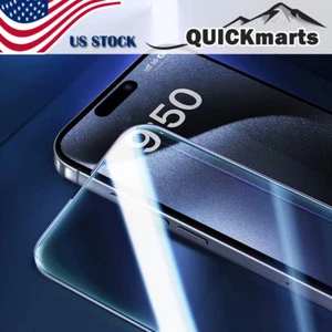 Protector de pantalla de vidrio templado curvo con cubierta completa para iPhone 15 Pro Max Plus 3D - Imagen 1 de 9
