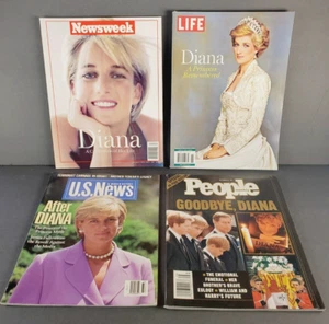 Posten vier (4) PEOPLE, LIFE, Newsweek & U.S. News Magazine Diana Princess - Bild 1 von 15
