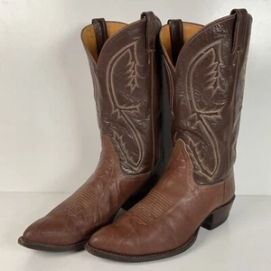 Vintage Tony Lama braune Antilope Cowboystiefel 11 E Gold Label hergestellt in den USA - Bild 1 von 24