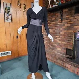 Vtg 40s Bias Cut Old Hollywood Glamour New York Creation Evening Gown Dress S - Picture 1 of 10