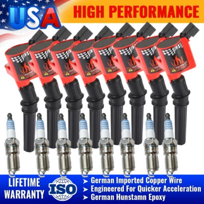 8Pack Ignition Coil+Spark Plug For LincoLn Town Car Grand Marquis 4.6L 1998-2011 - Image 1 of 4