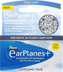 Auriculares + para Dolor de Oído de Vuelo de Avión / Incomodidad - Tamaño ADULTO, 1 par AZUL - Imagen 1 de 2