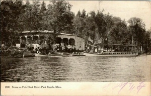 1909. PARK RAPIDS, MN. SZENE AUF FISCHHAKEN FLUSS. Postkarte 1A23 - Bild 1 von 2