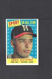 1958 TOPPS #480 EDDIE MATHEWS-2--BRAVES--NO CREASES--EX++ - Bild 1 von 2