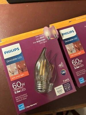 Phillips Dimmable LED 5 W Indoor / Outdoor Soft, White Light Bulbs ￼￼ - Image 1 of 4