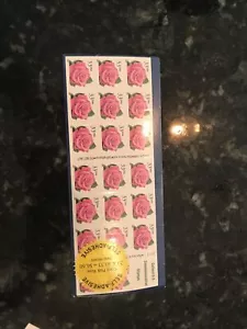 CORAL PINK ROSE STAMP BOOKLET -- USA 33 CENT FLOWER 661401 Never Hinged In Wrap - Picture 1 of 12