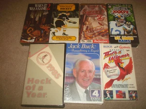 St Louis Cardinals Baseball VHS LOT Sports MLB Jack Buck Super Bowl Rams 1985 - Picture 1 of 9
