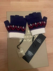 Burberry Fingerlose Handschuhe im Fair Isle-Design, Kaschmir , NEU - Bild 1 von 4