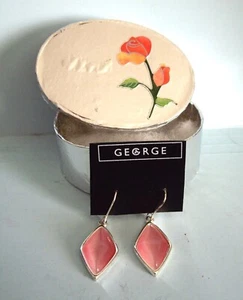 GEORGE PINK DIAMOND SHAPED EARRINGS - Picture 1 of 1