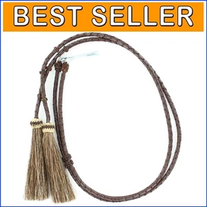 Premium Braided Leather Stampede String with Horsehair Tassels for Cowboy Hats - Picture 1 of 2