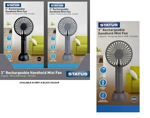 FAN Handheld Hand Held Desktop Mini Portable USB Rechargeable Cooler Fan 3 speed - Picture 1 of 3