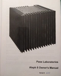 UBER RARE ORIGINAL PASS LABORATORIES ALEPH 5 OWN'S MANUAL - Bild 1 von 2