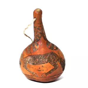 Natural Gourd Hand Carved Painted Zebra - Picture 1 of 7